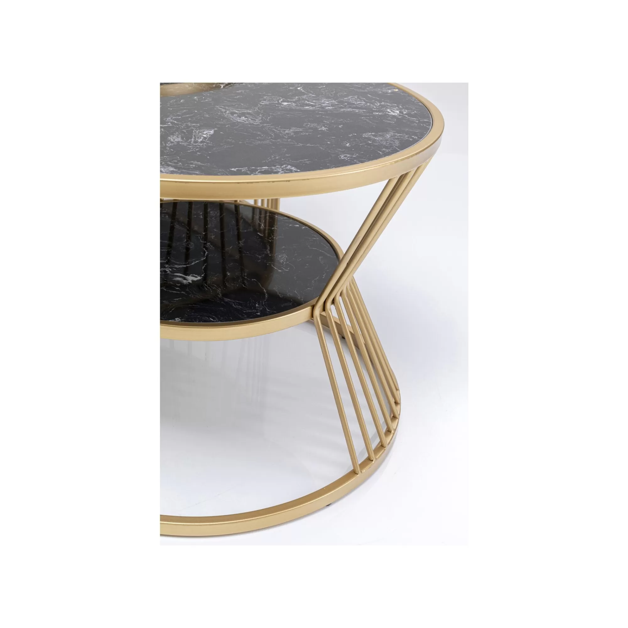 KARE Design Tables Basses Roma Set De 2 Noires Et Dorées ^ Table Basse