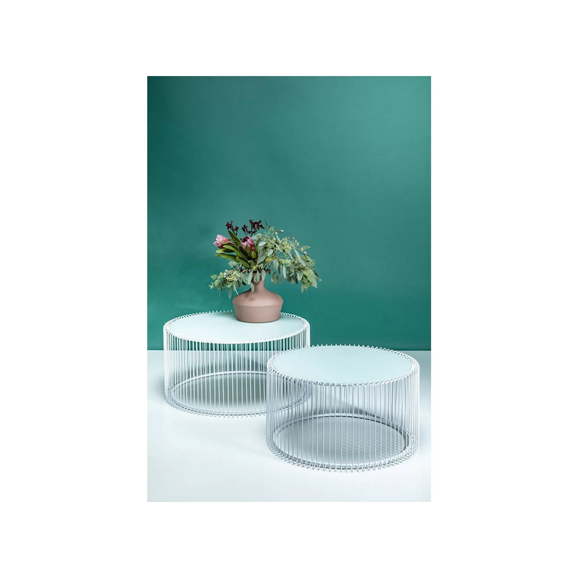 KARE Design Tables Basses Rondes Wire Set De 2 Blanches ^ Table Basse