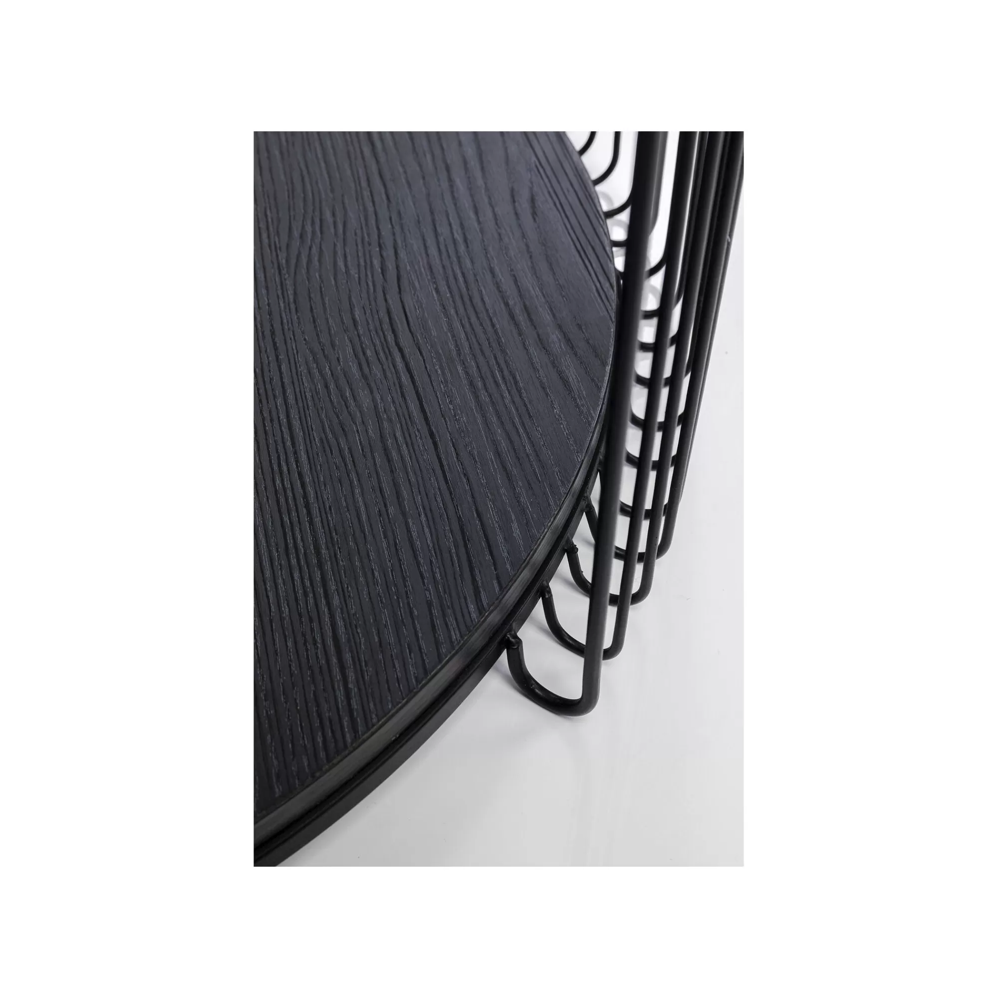 KARE Design Tables Basses Wire Double Bois Noir Set De 2 ^ Table Basse