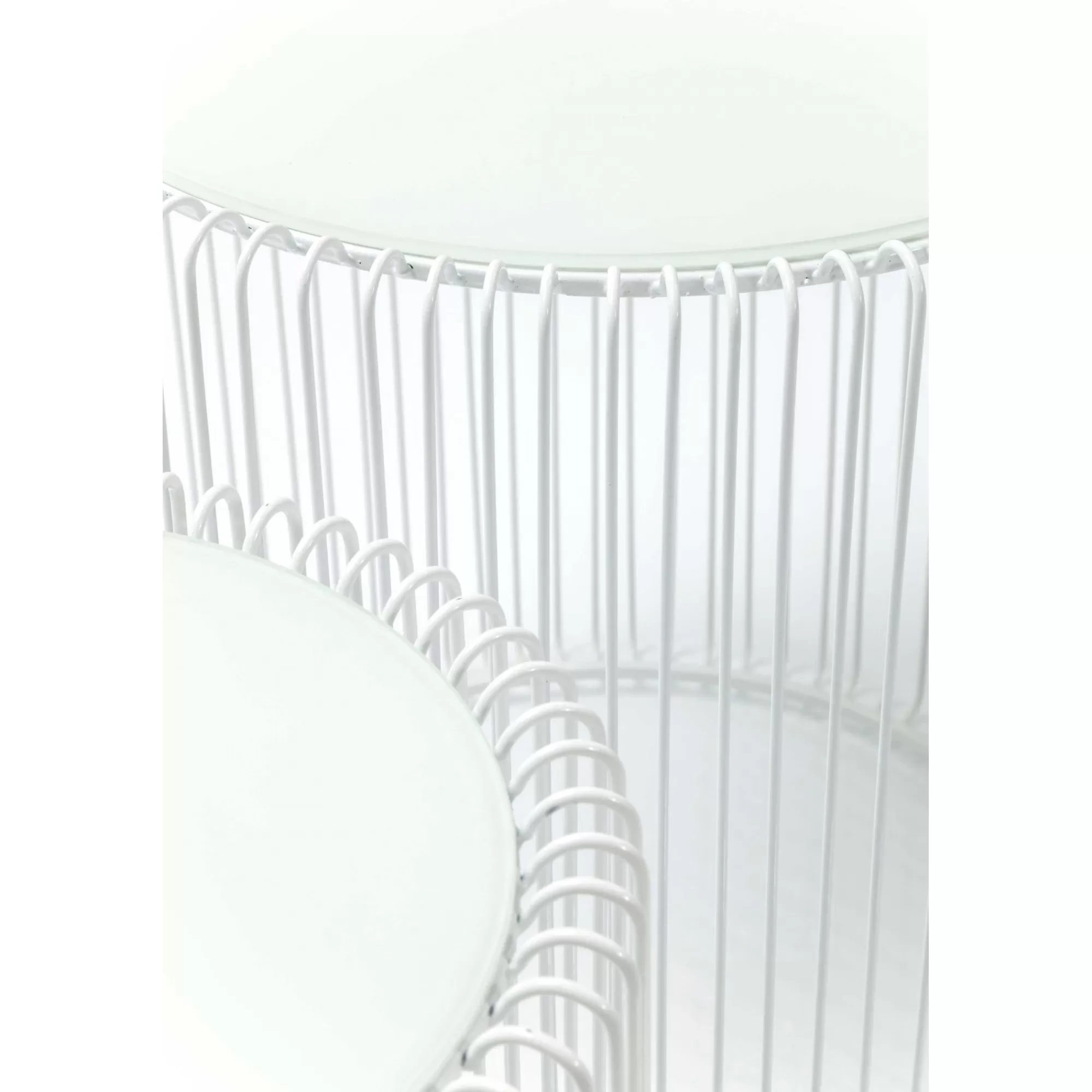 KARE Design Tables D'appoint Rondes Wire Blanches Set De 2 ^ Table D'Appoint & De Chevet