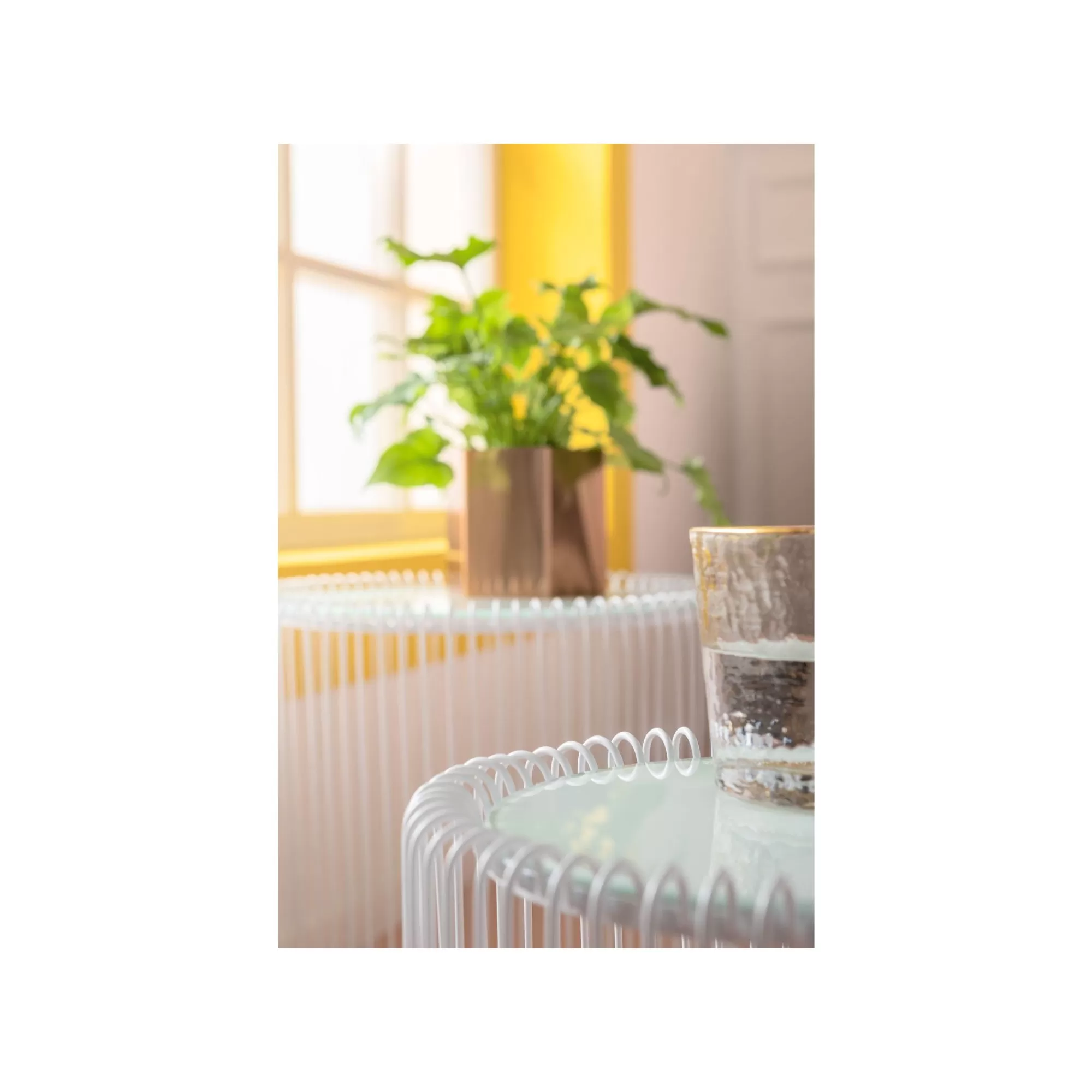 KARE Design Tables D'appoint Rondes Wire Blanches Set De 2 ^ Table D'Appoint & De Chevet