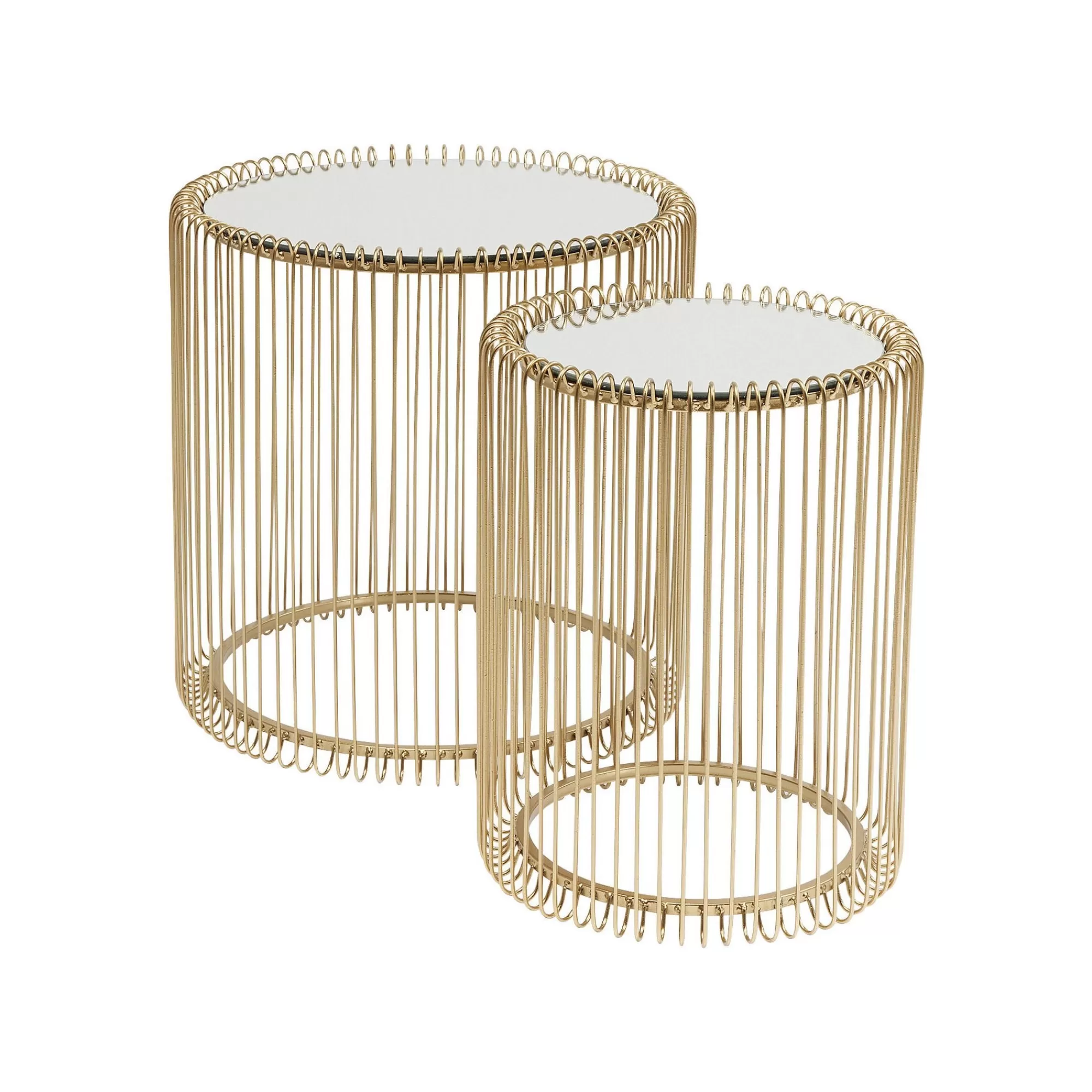 KARE Design Tables D'appoint Rondes Wire Laiton Set De 2 ^ Table D'Appoint & De Chevet