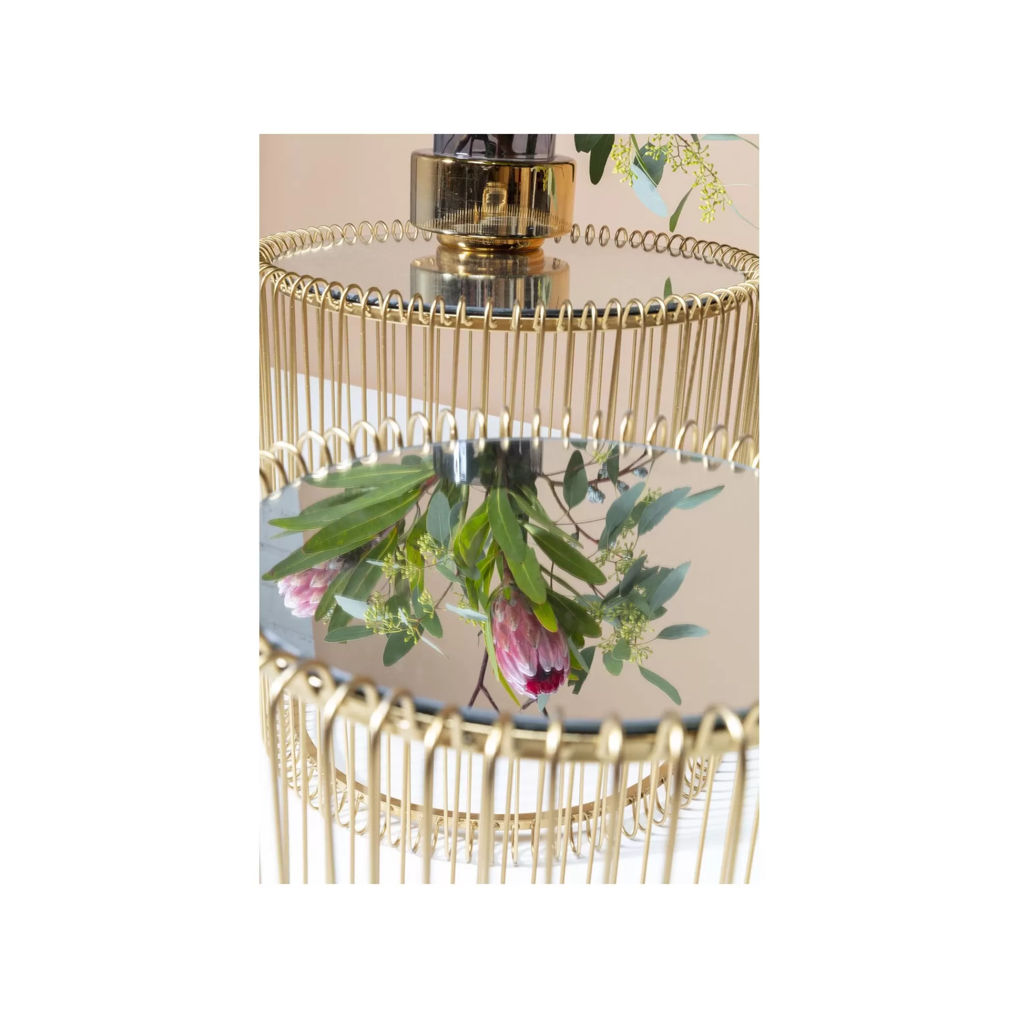 KARE Design Tables D'appoint Rondes Wire Laiton Set De 2 ^ Table D'Appoint & De Chevet