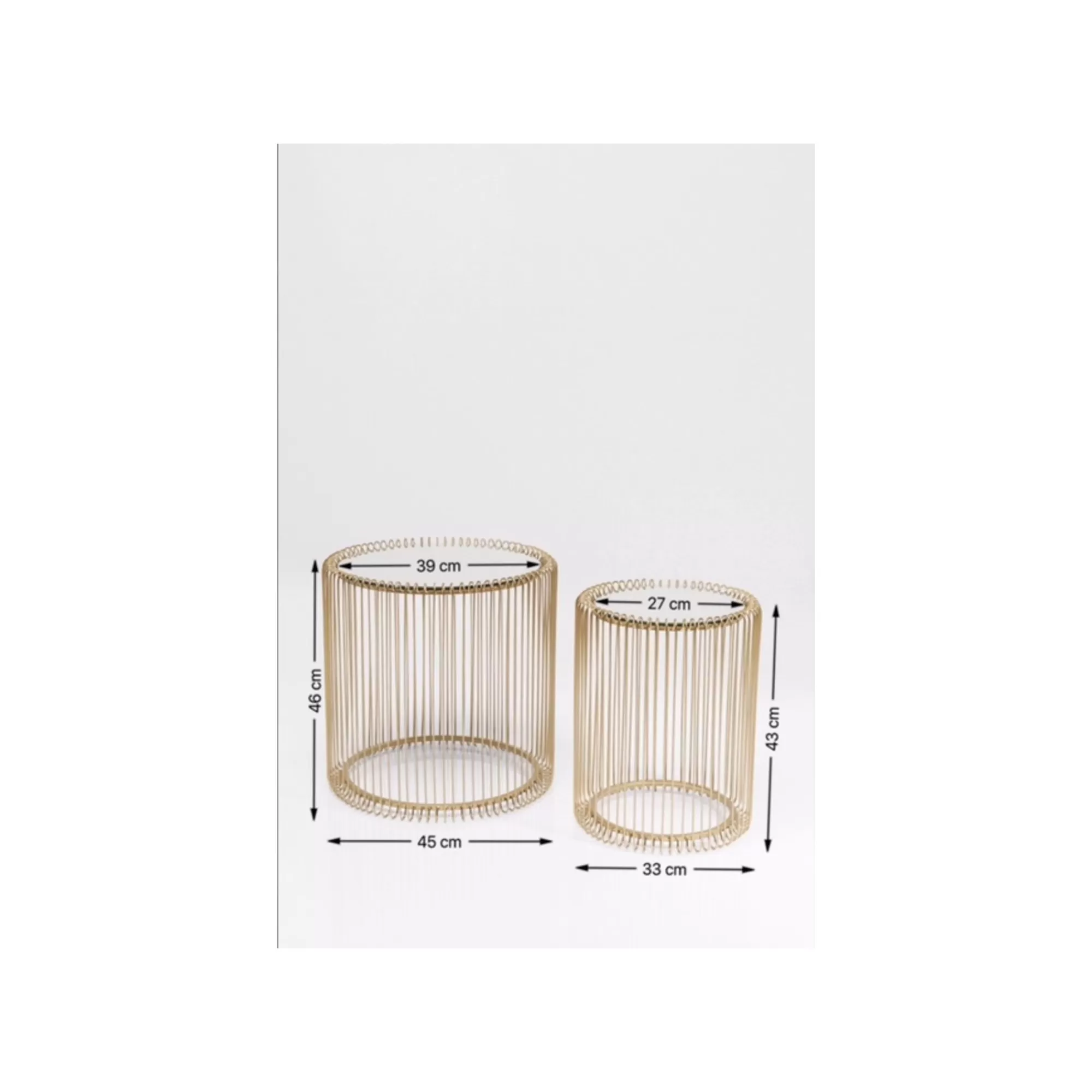 KARE Design Tables D'appoint Rondes Wire Laiton Set De 2 ^ Table D'Appoint & De Chevet
