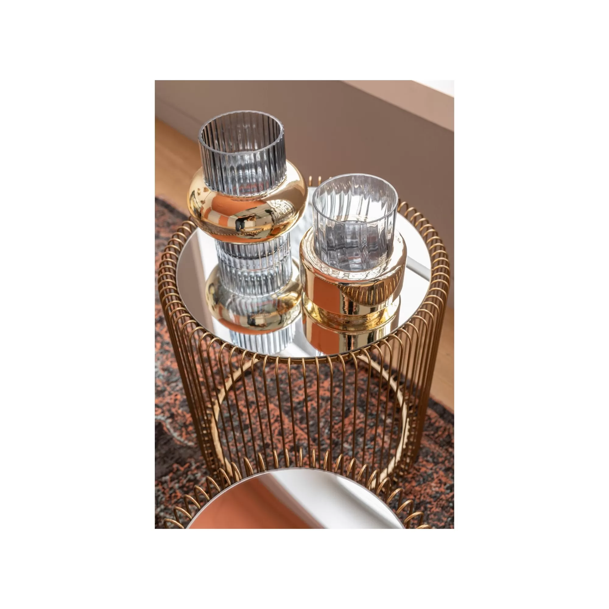 KARE Design Tables D'appoint Rondes Wire Laiton Set De 2 ^ Table D'Appoint & De Chevet