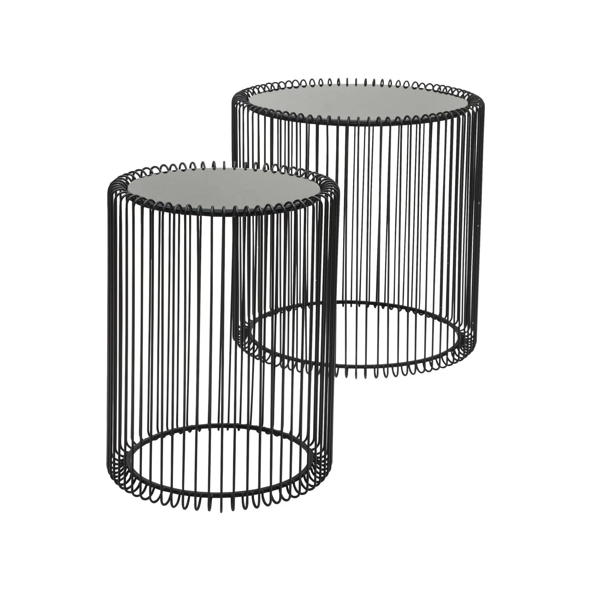 KARE Design Tables D'appoint Rondes Wire Noires Set De 2 ^ Table D'Appoint & De Chevet