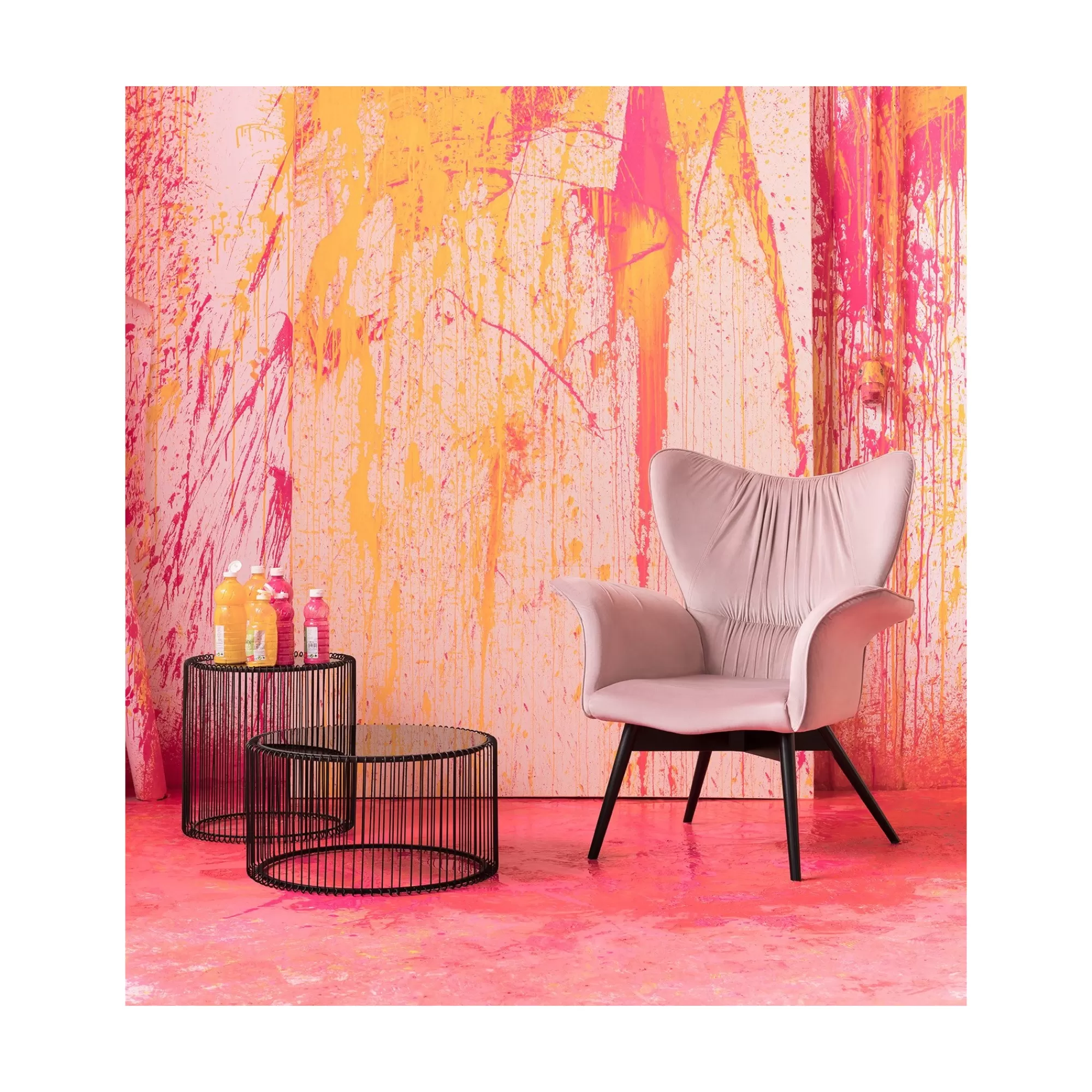 KARE Design Tables D'appoint Rondes Wire Noires Set De 2 ^ Table D'Appoint & De Chevet