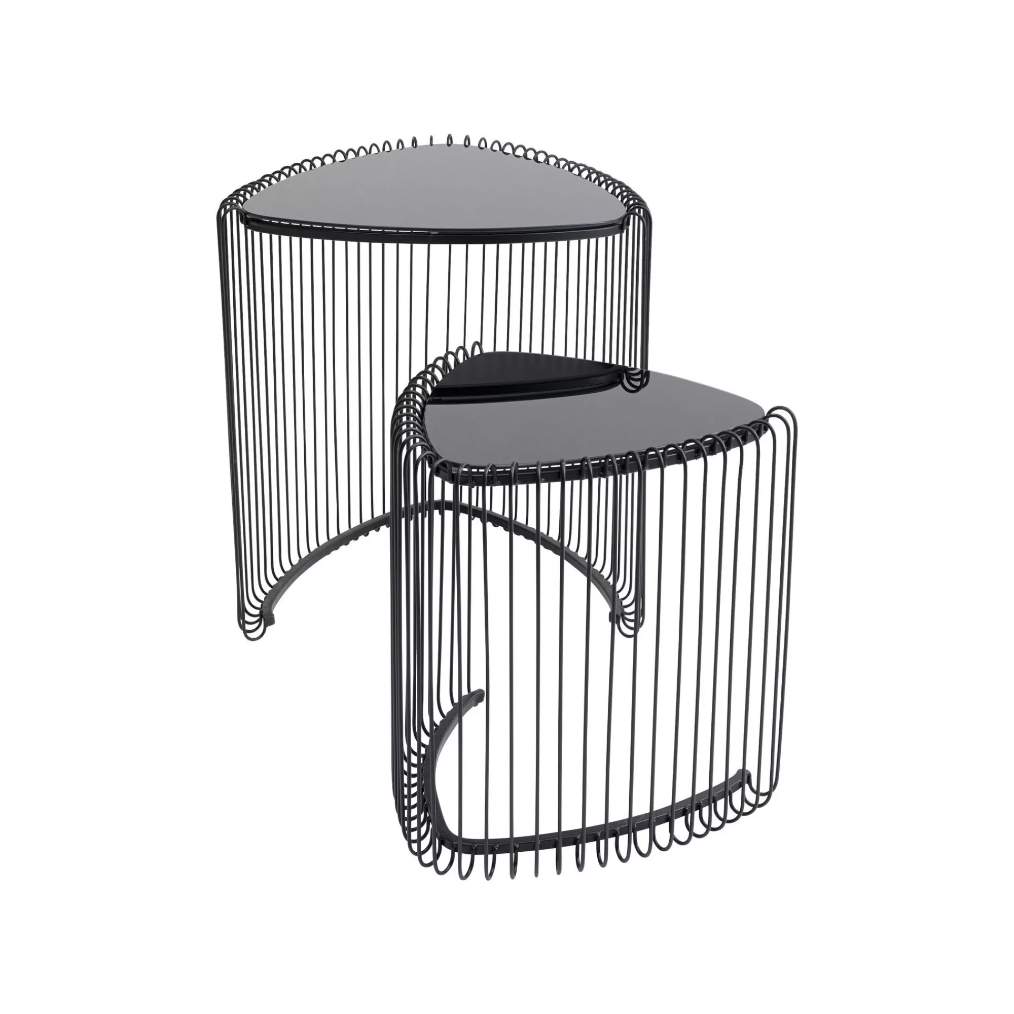 KARE Design Tables D'appoint Triangle Wire Noires Set De 2 ^ Table D'Appoint & De Chevet
