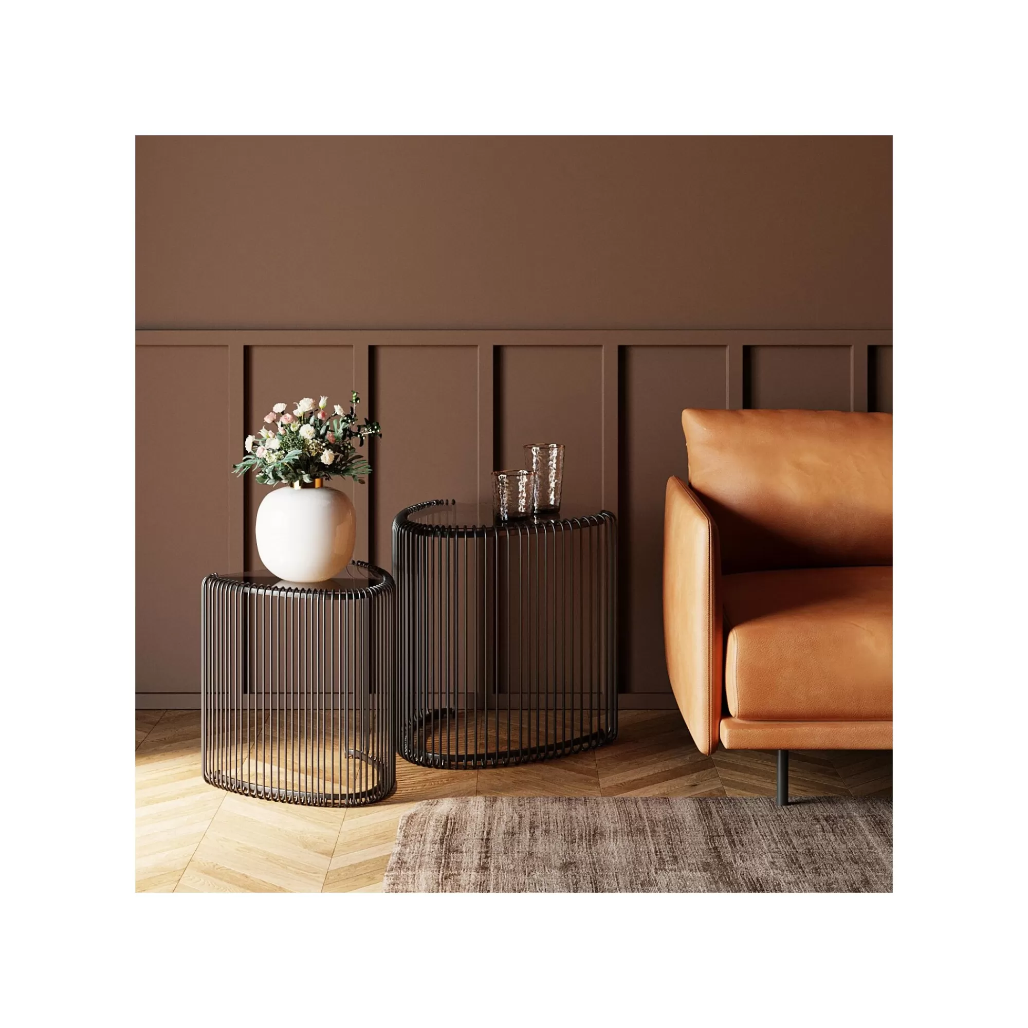 KARE Design Tables D'appoint Triangle Wire Noires Set De 2 ^ Table D'Appoint & De Chevet