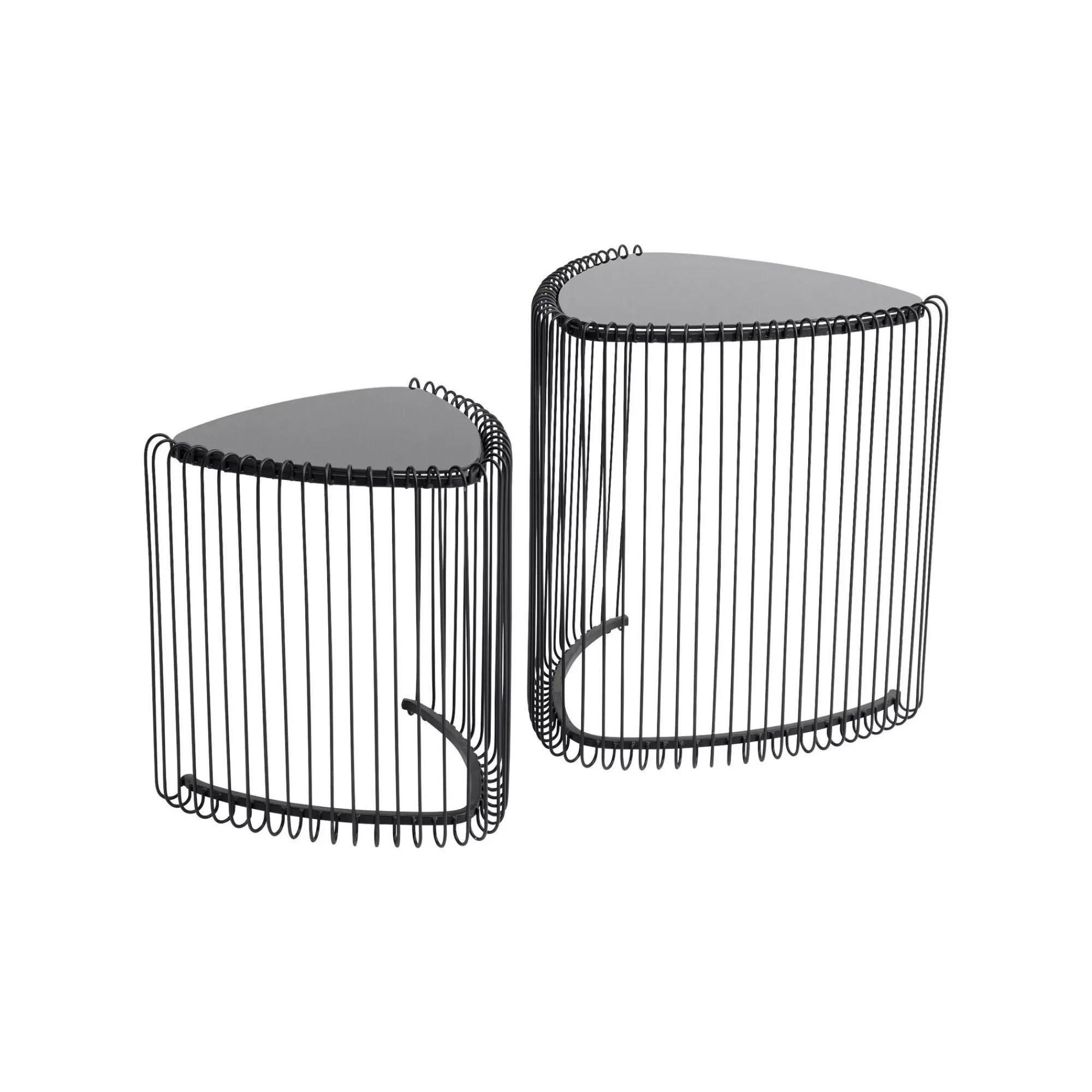 KARE Design Tables D'appoint Triangle Wire Noires Set De 2 ^ Table D'Appoint & De Chevet
