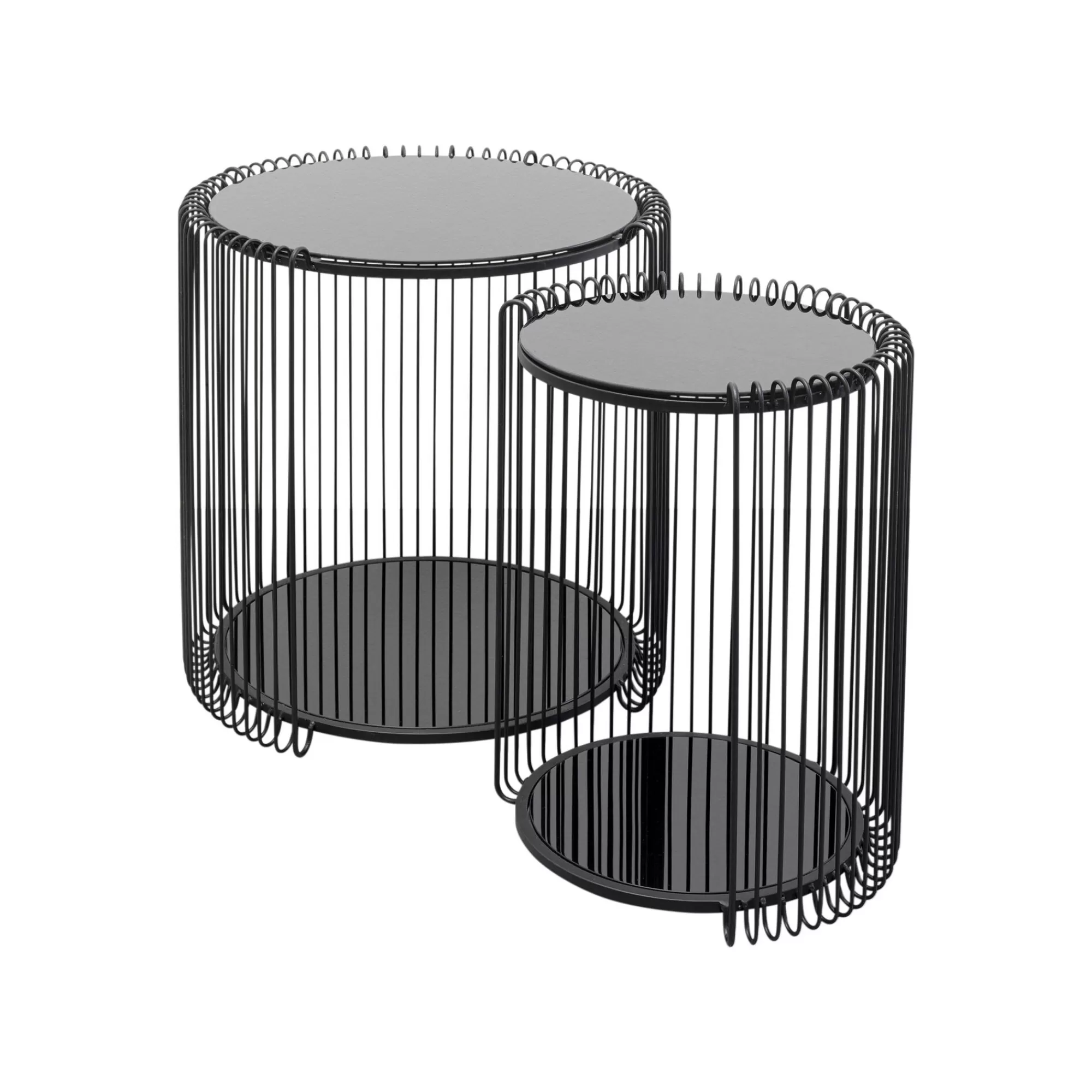 KARE Design Tables D'appoint Wire Double Noires Set De 2 ^ Table D'Appoint & De Chevet