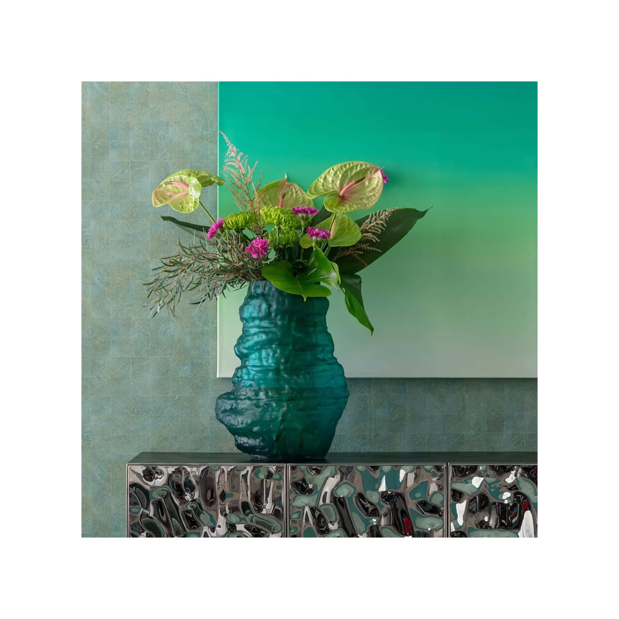 KARE Design Vase Enrique Turquoise 47cm ^ Vase