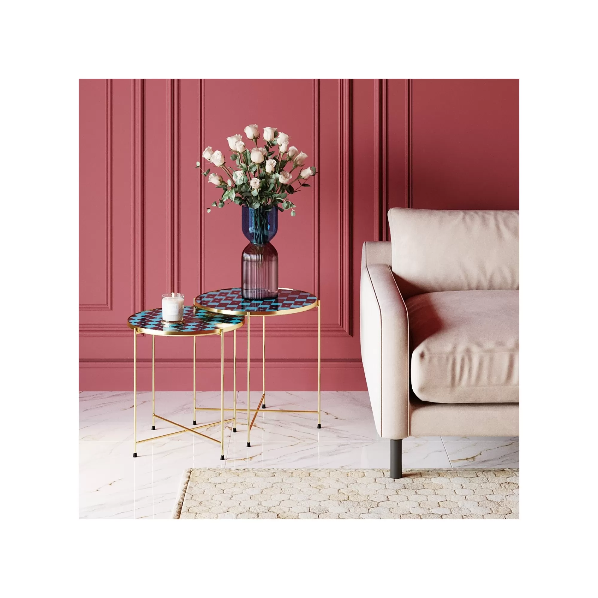 KARE Design Vase Marvelous Duo Rose Bleu 40cm ^ Vase