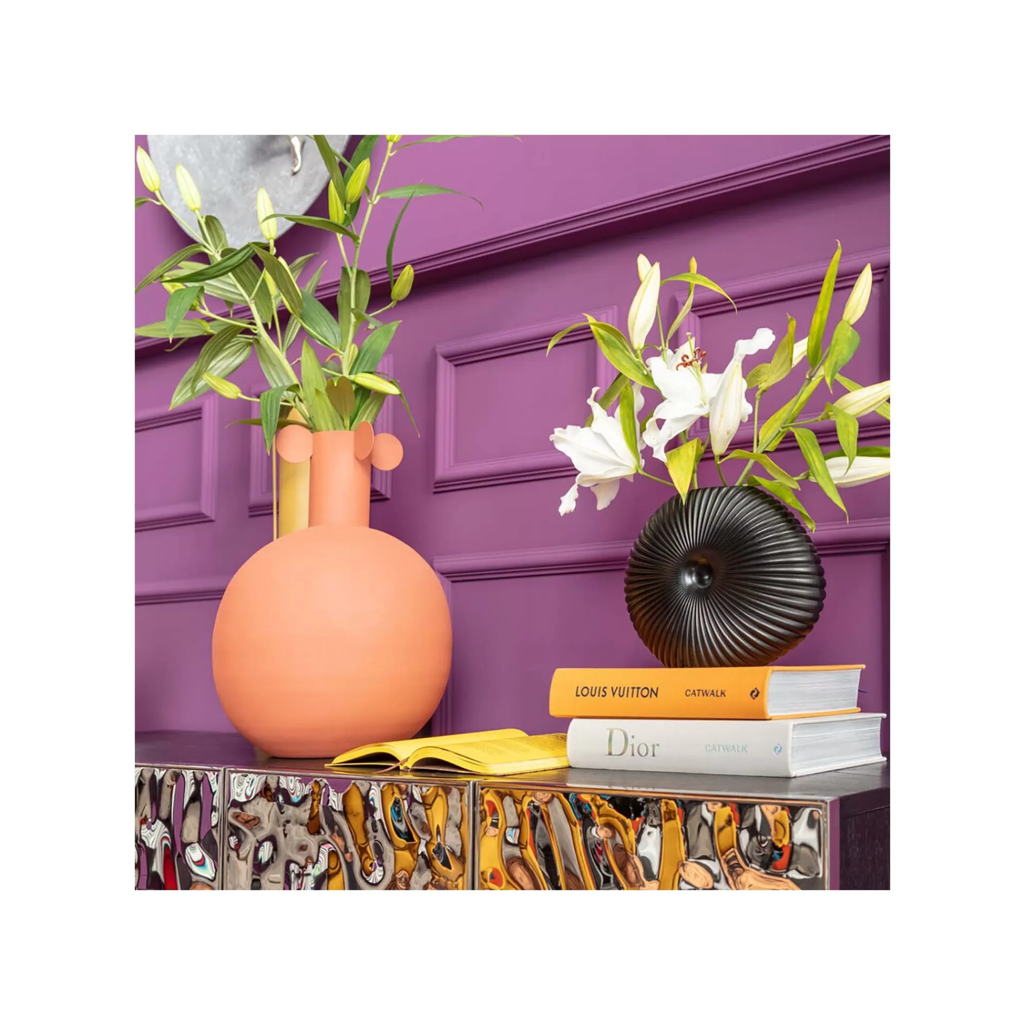 KARE Design Vase Merida Noir 26cm ^ Vase