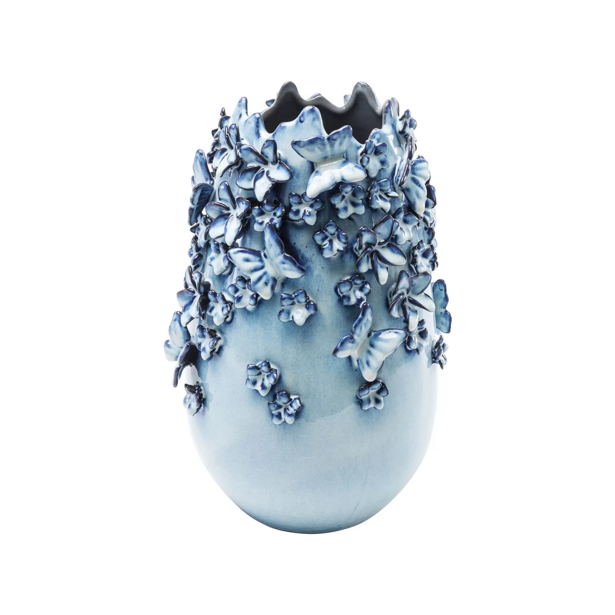 KARE Design Vase Papillons Bleu Clair 35cm ^ Vase